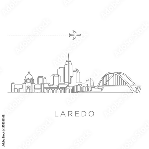 Laredo skyline Minimalist vector illustration.