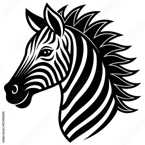 zebra head vector