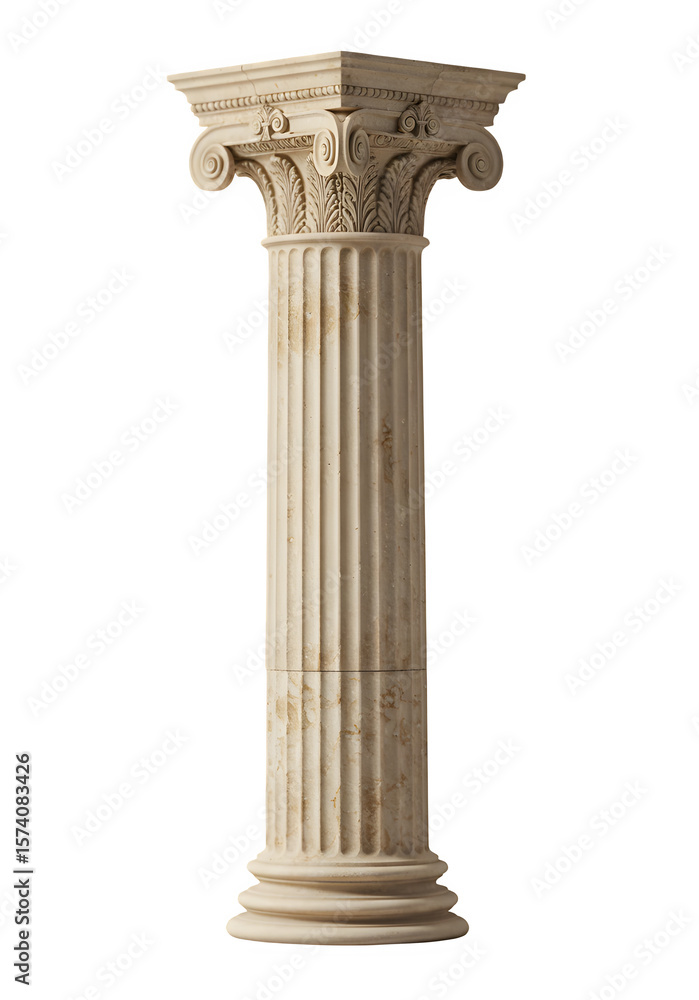 Obraz premium Stone pillar with columns png ancient pillar png Greek column png stone column png architectural pillar png isolated stone pillar png isolated on white or transparent background. PNG
