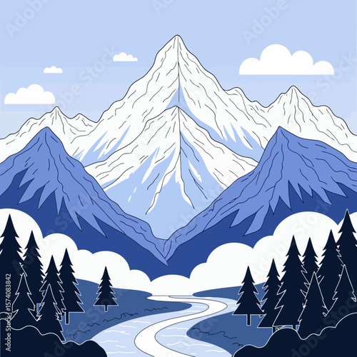 dynamic planet with towering mountain ranges that rival the grandeur of the Himalayas' Mount Everest and the rugged Andes on white background