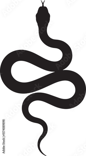 Wallpaper Mural snake black silhouette vector, Simple silhouette Design vector icon with white background. Halloween clipart illustration Torontodigital.ca