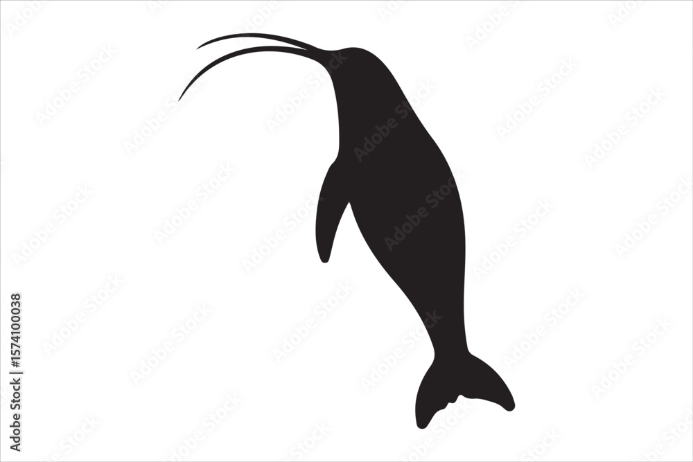 Obraz premium Sea Animals Silhouette Vector Set 