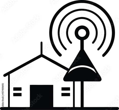 Digital contact tracing center with a radar signal roof