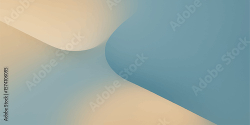 Soft abstract flow with curved turquoise and beige shapes on a modern pastel base

