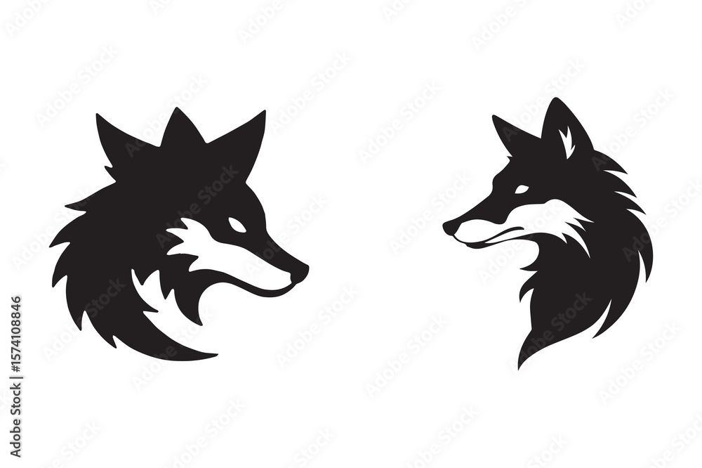 Obraz premium A stylized Fox head in silhouette