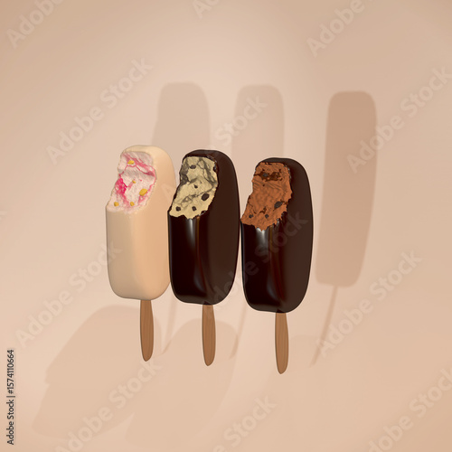 Fotografia 3 flavour ice creams