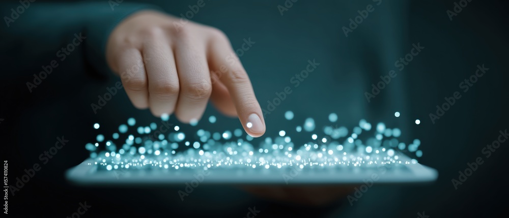 Interactive digital experience virtual environment touchscreen technology modern setting close-up view innovation concept Interactive digital experience virtual environment touchscreen technology modern setting close-up view innovation concept