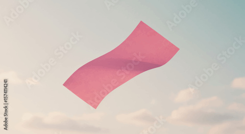 Pink Paper Floating in the Sky
