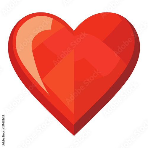 Carttoon heart icon illustration valentine's geometric vector