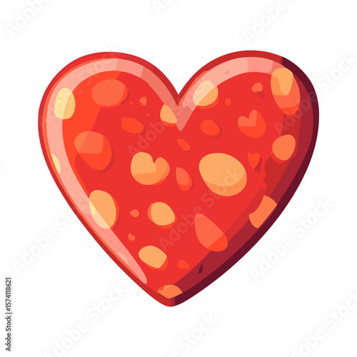 Carttoon heart icon illustration decorative colorful vector