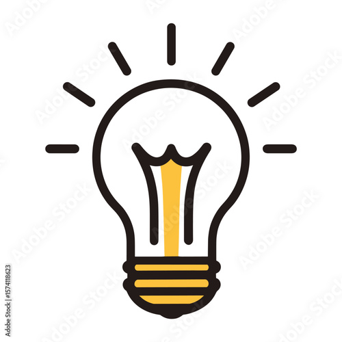 Simple line art icon of an idea bulb creativity innovation lightbulb vector
