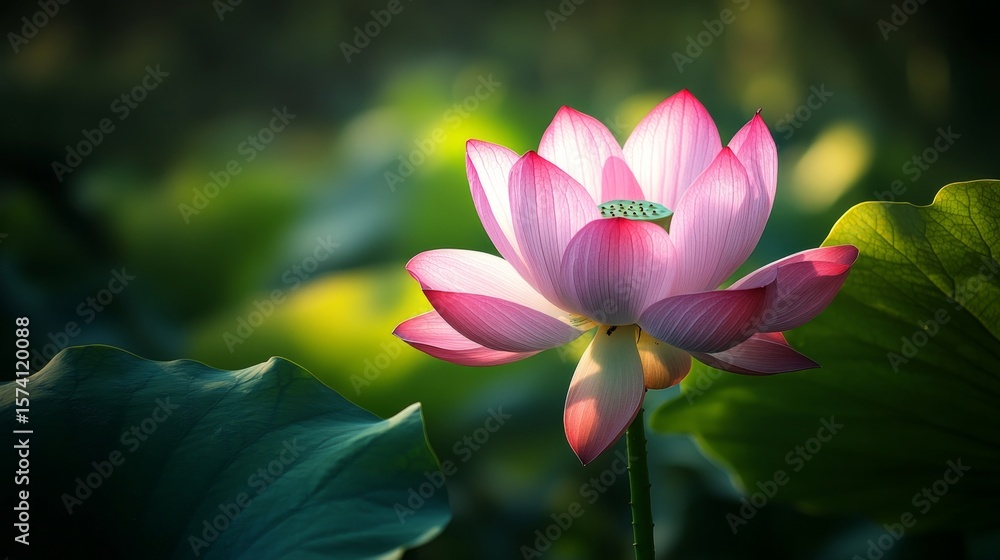 Fototapeta premium Pink lotus in full bloom