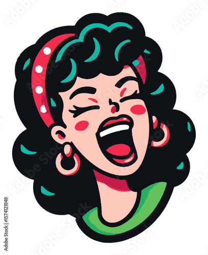 Trendy Cartoon Character Sitting Among Fashion Items and Accessories