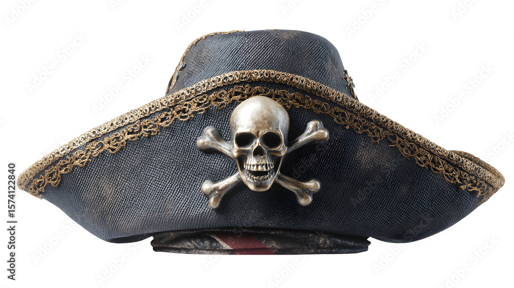 Obraz premium Pirate Hat with Skull and Crossbones, isolated on transparent background