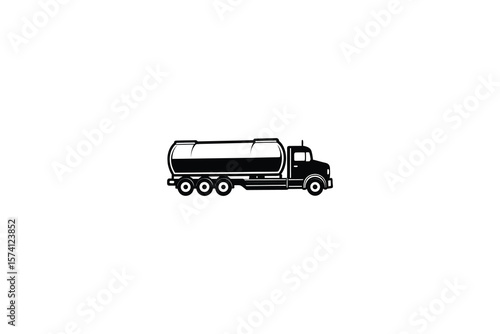 Silhouette of a Tanker Truck