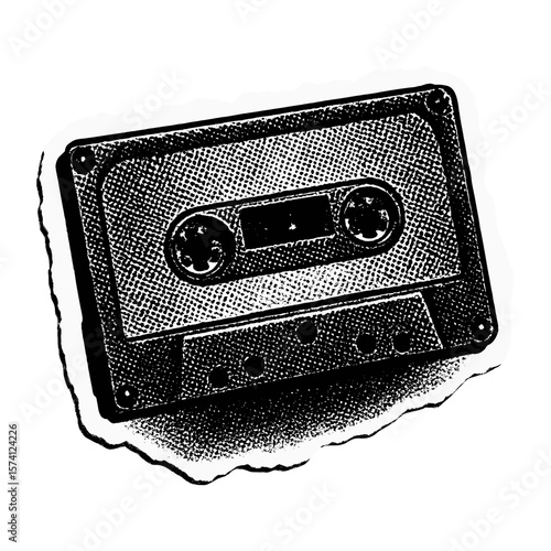 Retro cassette tape illustration  vector
