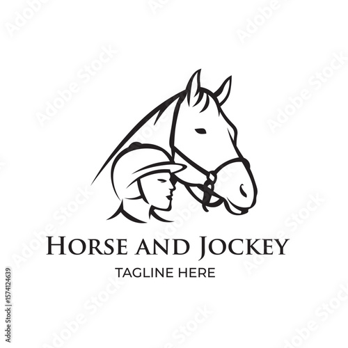 Horse and jockey logo design