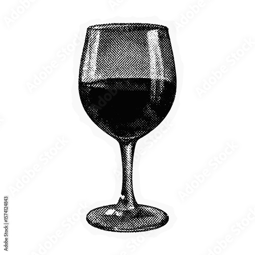 Vintage wine glass illustration vector