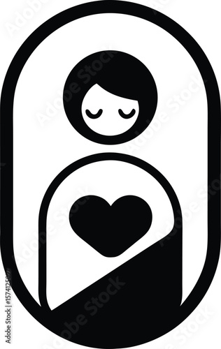 Maternity care capsule with a heart-shaped entrance