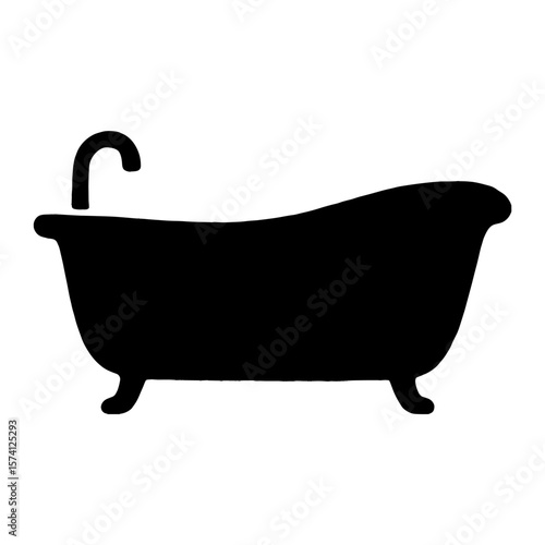 Vintage silhouette bathtub illustration vector
