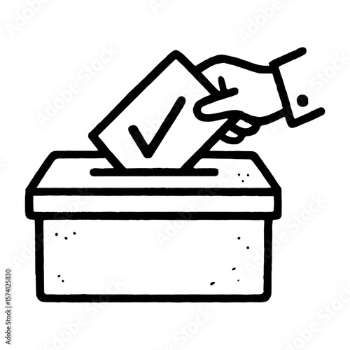 Voting hand ballot box illustration vector