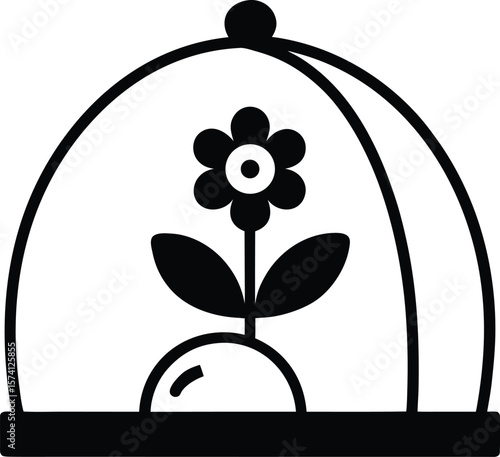 Maternity care dome with a baby cradle symbol