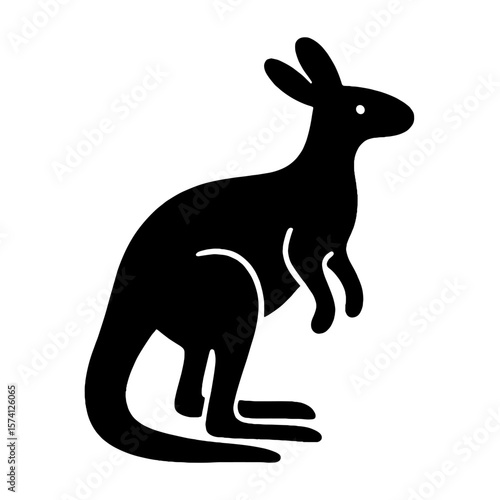 Minimalist kangaroo silhouette design vector