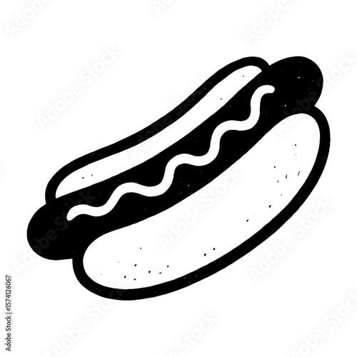 Retro hotdog illustration design vector