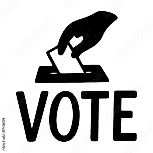 Voting hand ballot illustration vector
