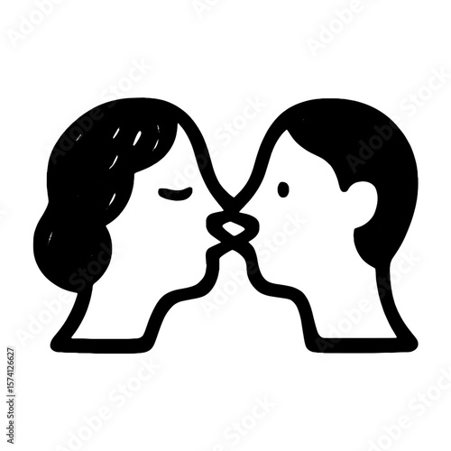 Minimalist romantic couple illustration vector