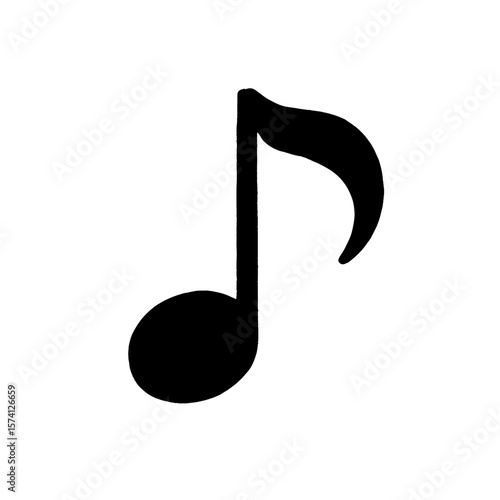 Minimalist musical note icon vector