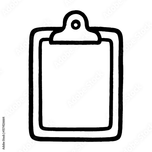 Minimalist clipboard outline illustration vector