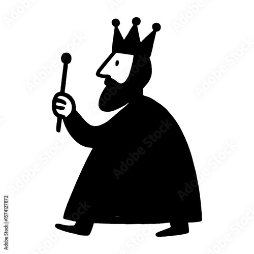 Minimalist king silhouette illustration vector