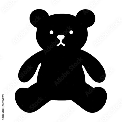 Cute silhouette teddy bear illustration vector