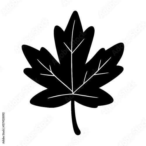 Silhouette maple leaf illustration vector