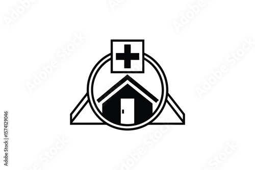 Medical Clinic Logo Silhouette