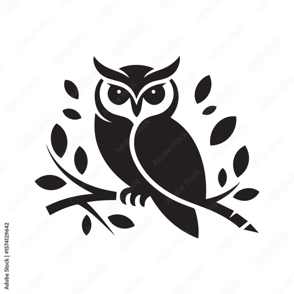 Fototapeta premium owl sitting on branch