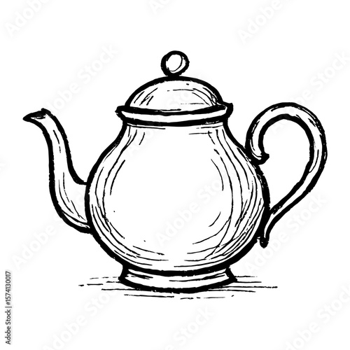 Vintage teapot sketch illustration vector