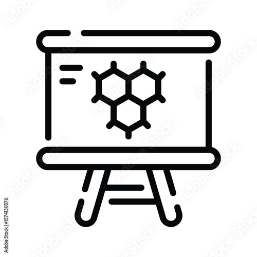 A customizable line style icon of chemistry lecture board