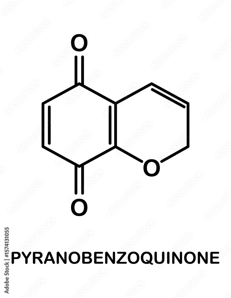 Fototapeta premium Chemical structure of Benzo[2,3-b]pyran-5,8-dione (Pyranobenzoquinone)