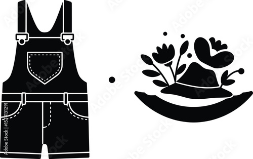 Summer Outfit with Hat and Floral Design in a Minimalist Style
