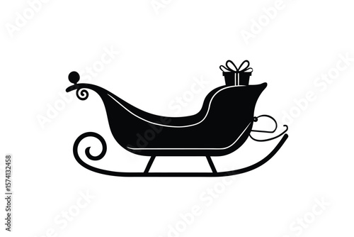 Silhouette art illustration of a sleigh.eps