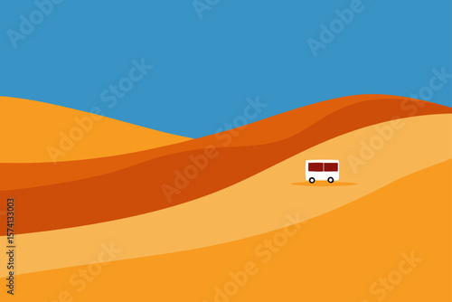 desert caravan traveling through sand dunes