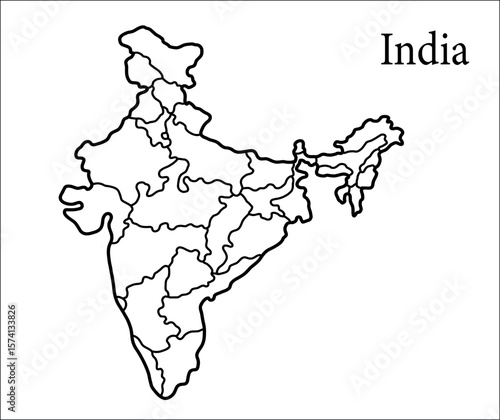 "India Map Illustration for Educational and Geographic Use"