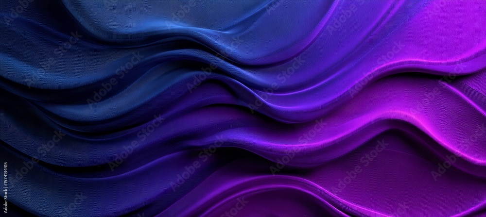 Obraz premium Abstract Waves of Gradient Satin Flowing in Vivid Colors Creating an Elegant Futuristic Background