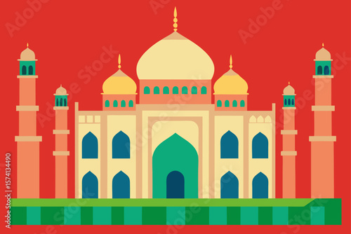 taj mahal vector illustration