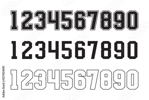 Sports Jersey Numbers set collection pack black icon silhouette vector flat illustration design on white background