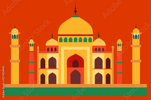taj mahal vector illustration