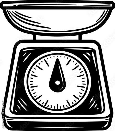 kitchen scale vector illustration