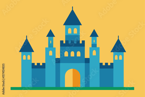 vector illustration of castle